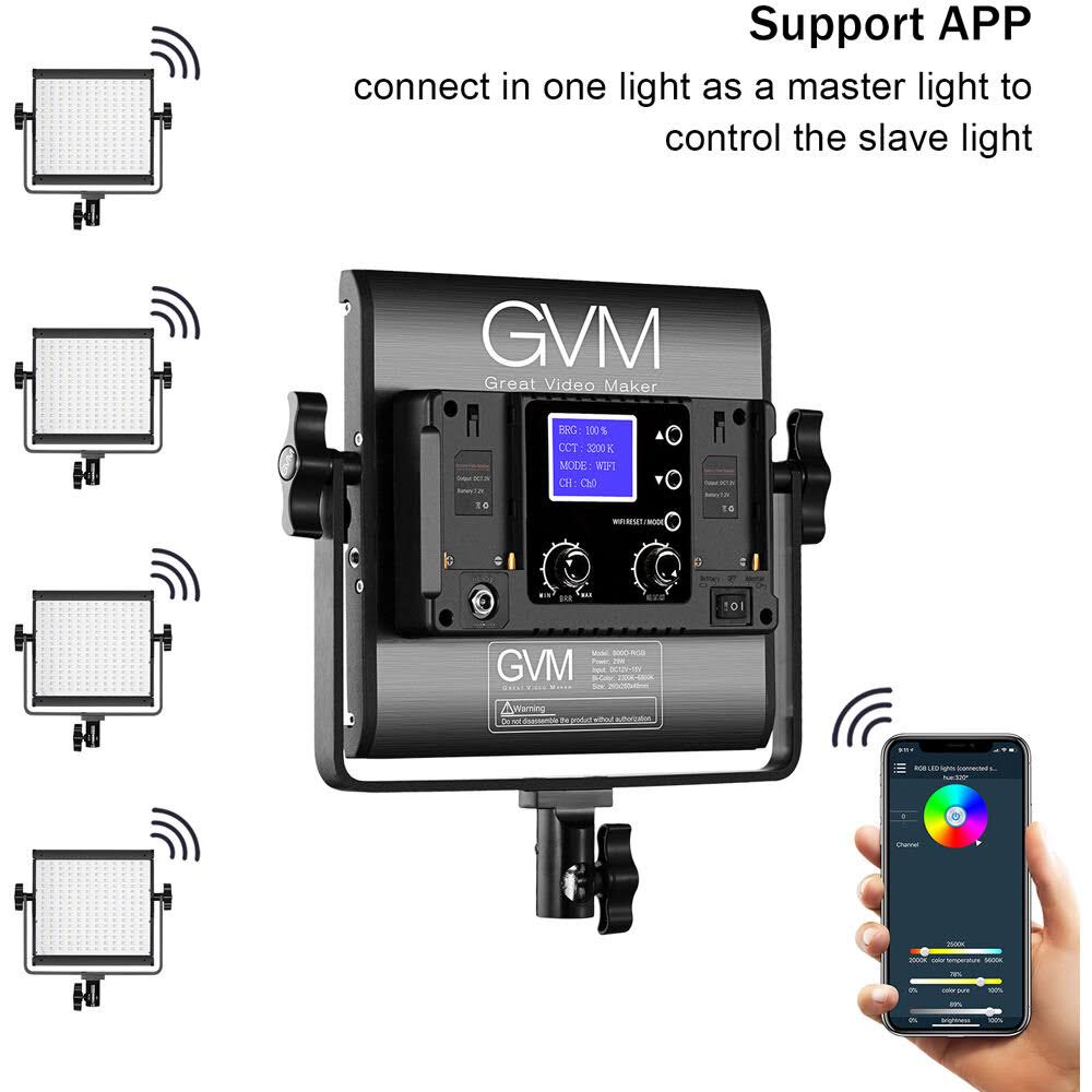 GVM RGB LED Video Lighting Kit, 800D Studio Video Lights with App Control, Video Lighting Kit for Youtube Photography Lighting,