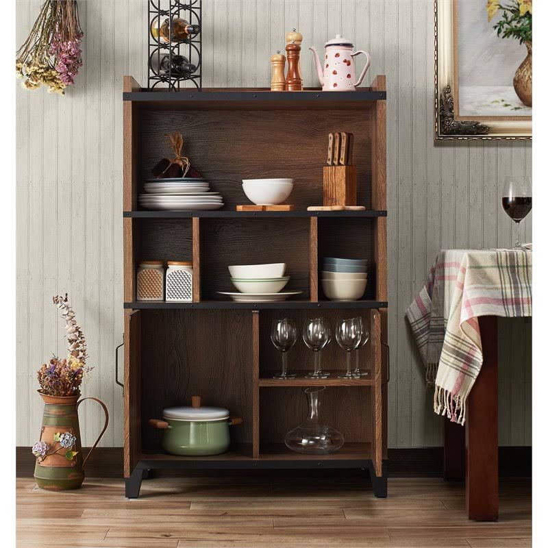Furniture of America Rhen Farmhouse Buffet in Distressed Walnut