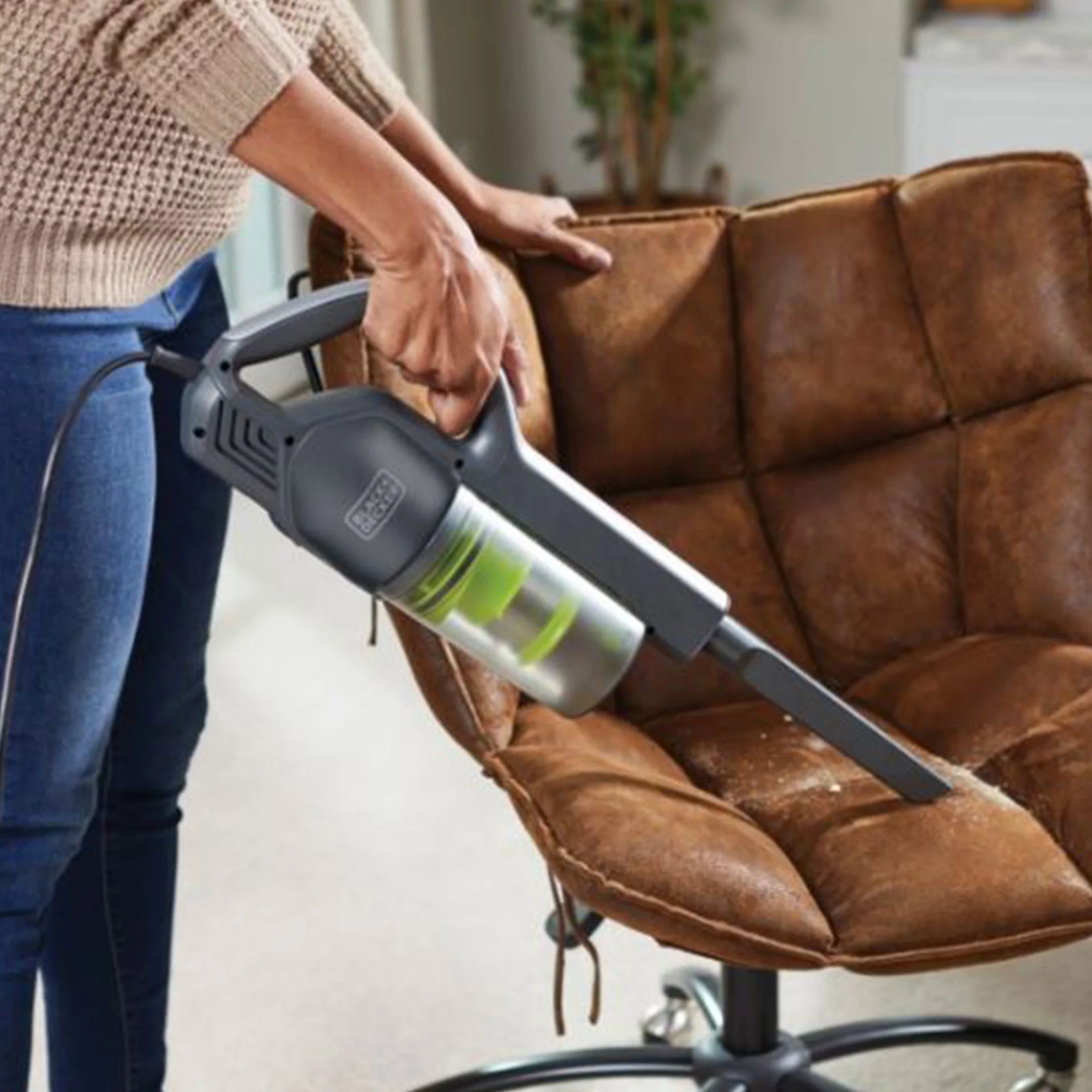 Black and Decker Stick Vacuum Cleaner with HEPA Filter, Gray and Green