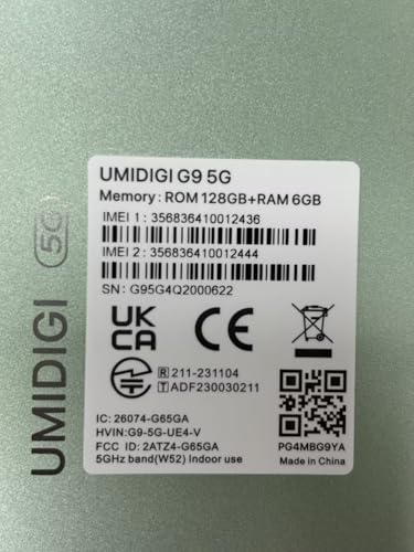 UMIDIGI G9 5G Cell Phone, Android 14 Unlocked Phones, 12(6+6) GB +128GB/1TB TF Expand, 5G Dual SIM, 50MP Camera, 6.75" HD+ 90Hz Display