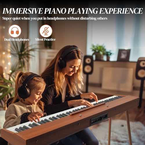 Ktaxon 88 Key Keyboard Piano Set, Full Size Digital Piano with Multi-Adjustable Height Bench, Powerful Functional Panel