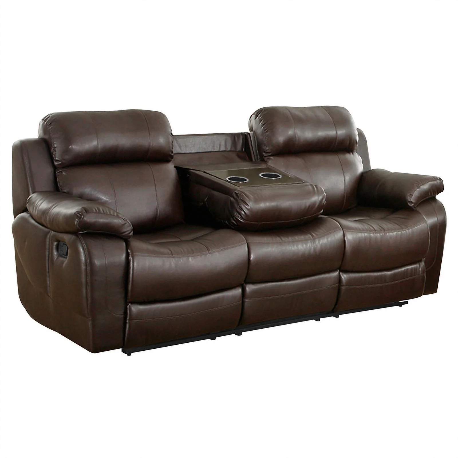 Lexicon Marille Faux Leather 2-Piece Manual Reclining Sofa Set in Brown