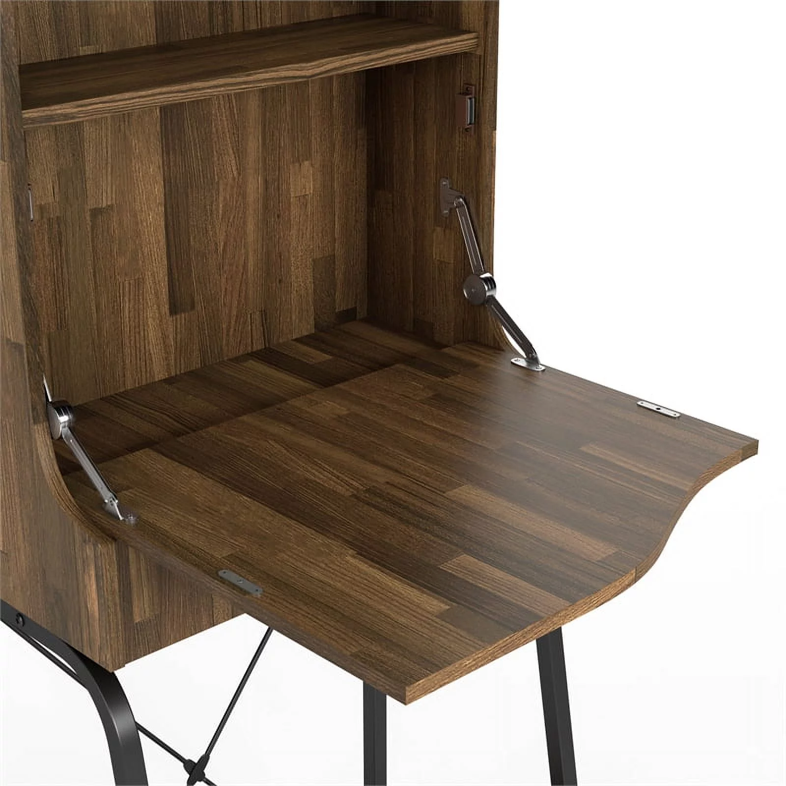 Furniture of America Jax Wood 2-Shelf Mini Bar in Light Hickory Brown