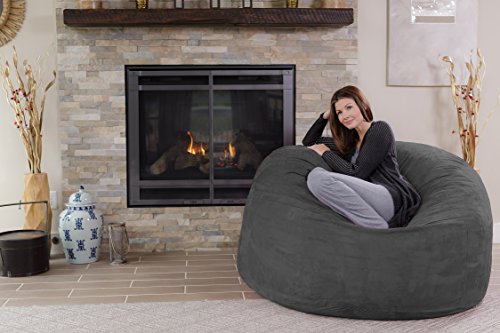 Chill Sack Bean Bag Chair - 5' Giant Memory Foam Lounge Chair with Soft Microfiber Cover – Cozy Furniture for Living Room, Dorm