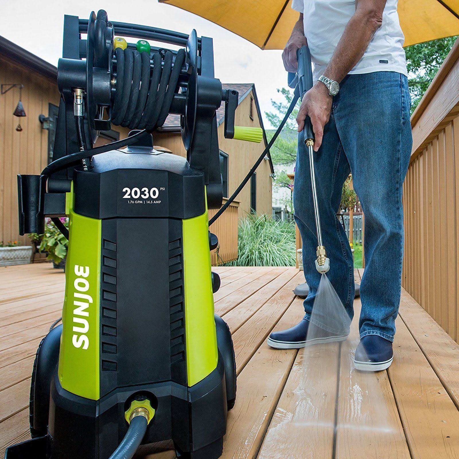 Sun Joe Spx3001 2030 PSI 1.76 GPM 14.5 Amp Electric Pressure Washer with Hose Reel,