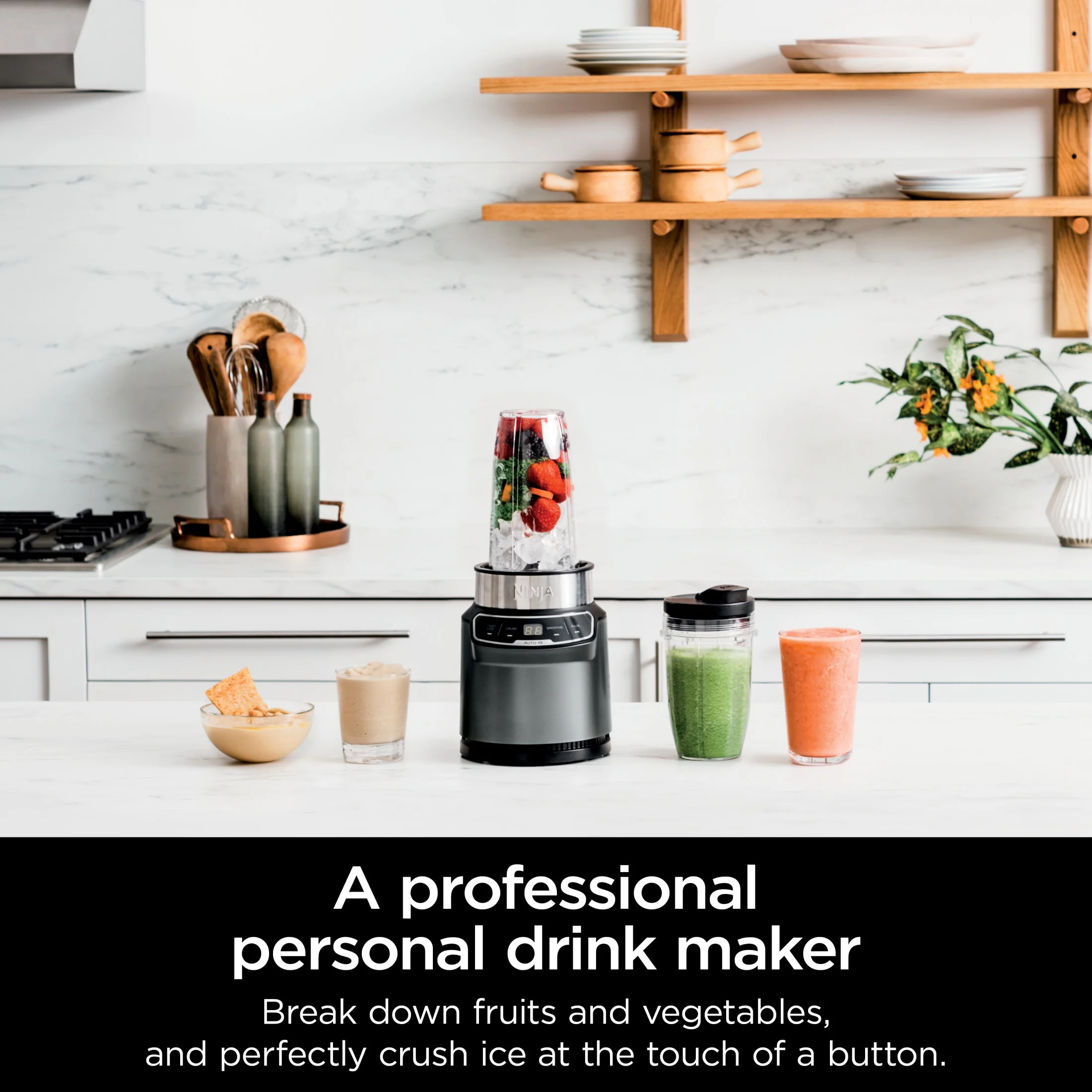 Ninja? Nutri-Blender Pro with Auto IQ?, 1000 Watts, Personal Blender