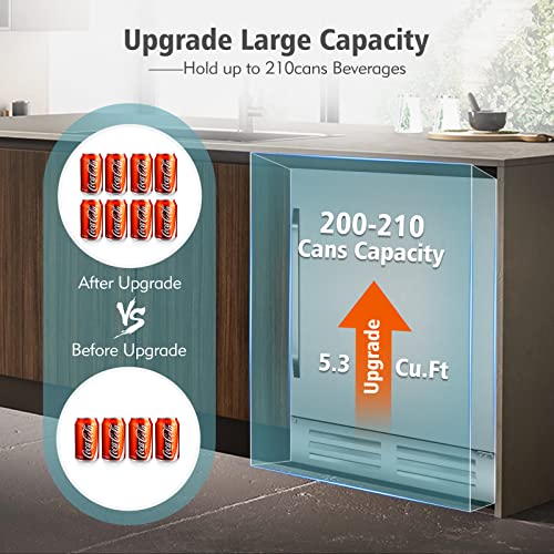 Cigar Electric Humidor, 35L 250 Counts Large Capacity Thermostatic Electric Cigar Cooler Cabinet with Digital LED Screen, Safety Lock