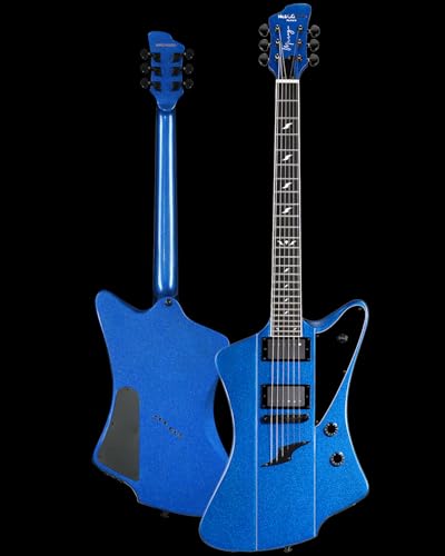 WestCreek Mirage Solid Body Electric Guitar, Mahogany Body, Maple Neck, Ebony Fretboard, Rounded End Frets, Bone Nut, 24 Frets (Black)