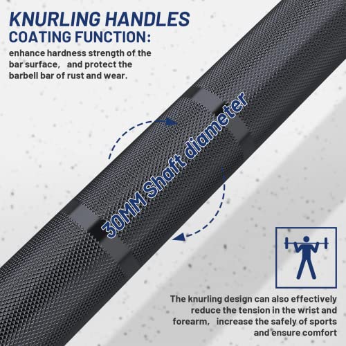 7ft Olympic Barbell 40LB Bar Load 700lbs Capacity Available Men's Barbell with Hard Chrome Sleeves for 2" Olympic Plates