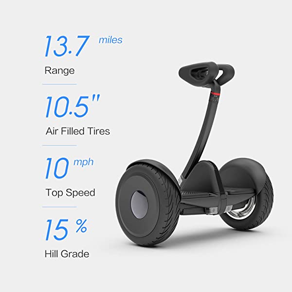 Segway Ninebot S and S-Max Smart Self-Balancing Electric Scooter with LED Light, Powerful and Portable, Compatible with Gokart kit Ninebot S, Black