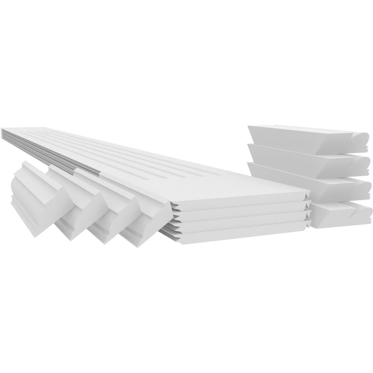 Ekena Millwork 8"W x 8'H Premium Square Non-Tapered Fluted PVC Endura-Craft Column Wrap Kit, Tuscan Capital & Base