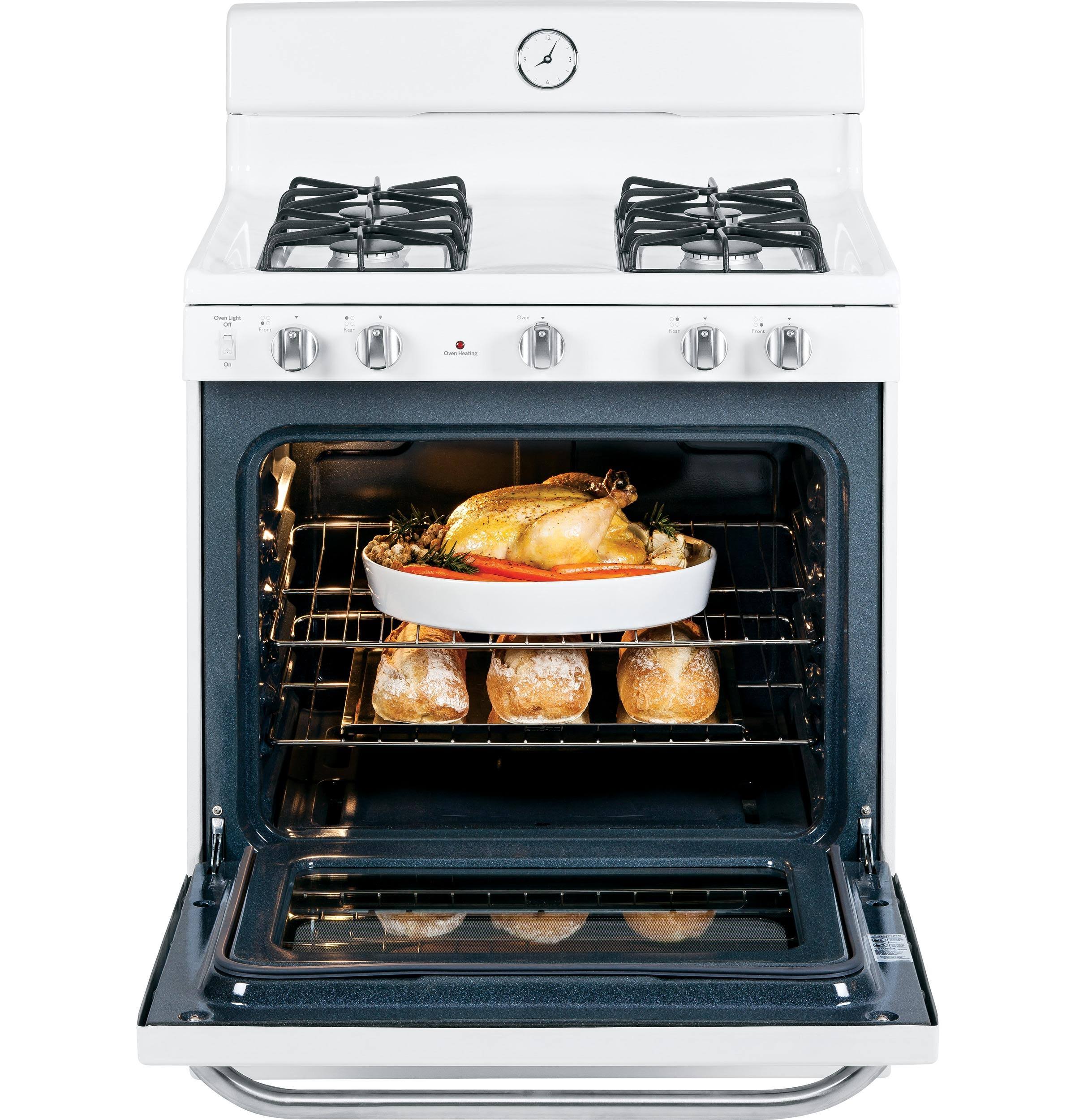 GE Artistry AGBS45DEFWS Gas Range with Broiler Drawer - Freestanding - 4.8 cu ft - White