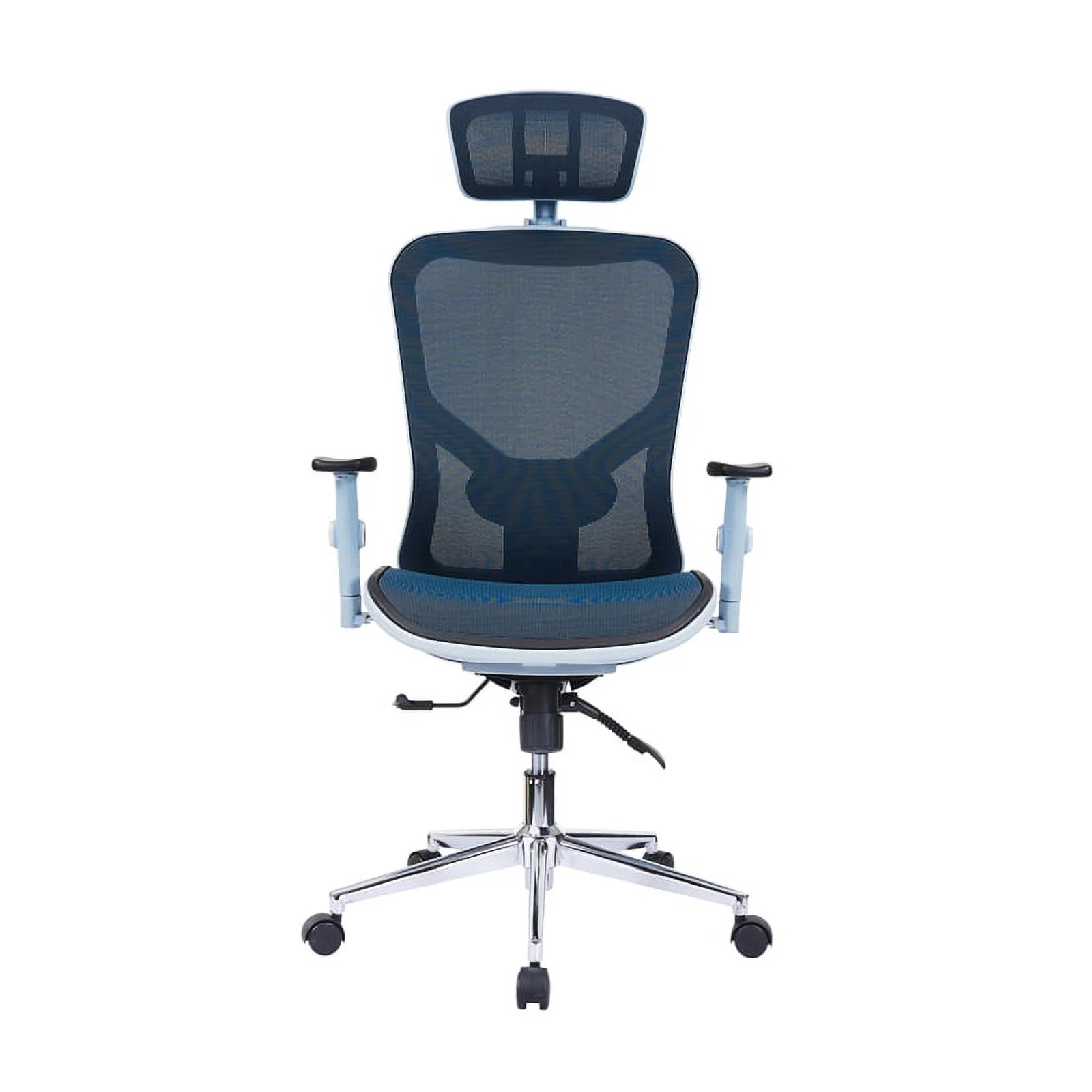 Scranton & Co High-Back Executive Fabric Mesh Office Chair with Arms in Blue