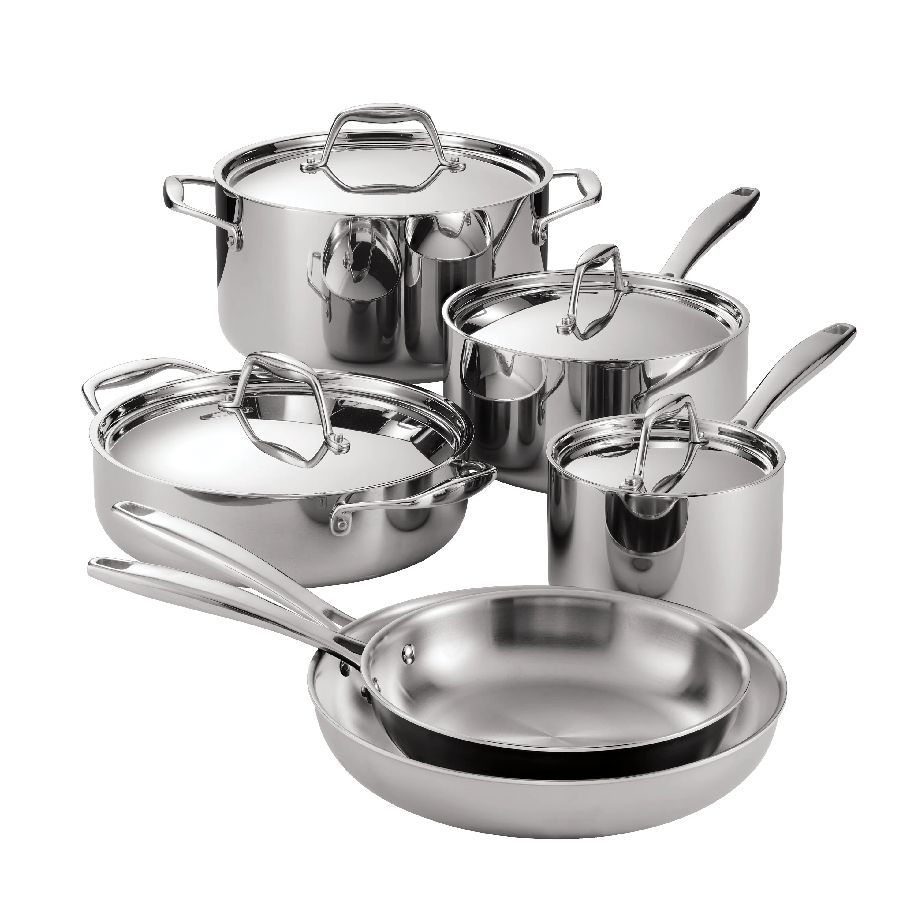 Tramontina 10 Pc Tri Ply Clad Stainless Steel Cookware Set