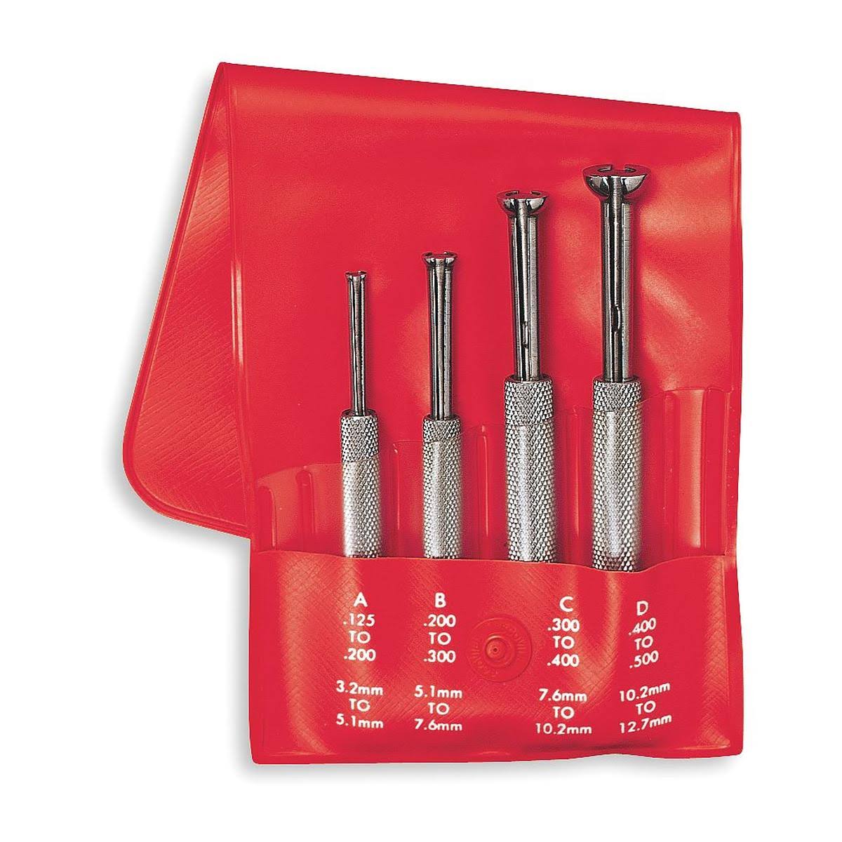 Starrett S831EZ Hole Gage Set, 4 PC, Half Ball, Case