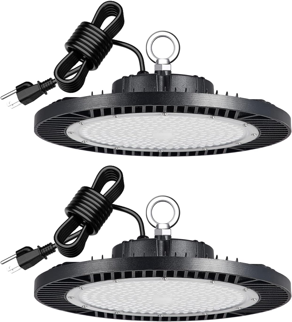 2 Pack 200W LED High Bay Lights, UFO LED High Bay Light, 28,000 LM(Eqv.800W MH/HPS), 5000K Daylight, IP65, 5ft Cable with US Plug