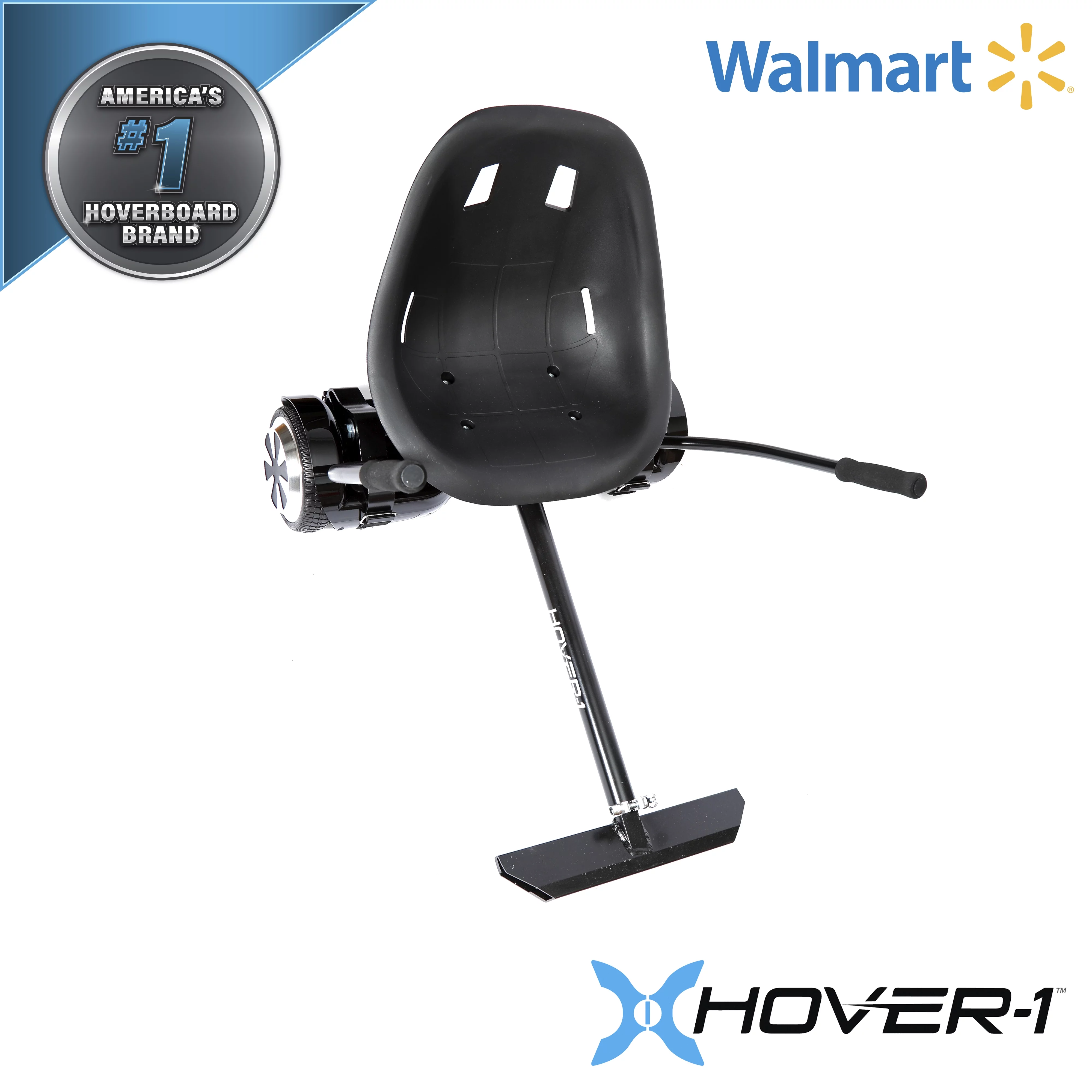 Hover-1 Kart and Ultra Electric Hover board with 6.5 In. Wheels and LED Lights Combo - Black