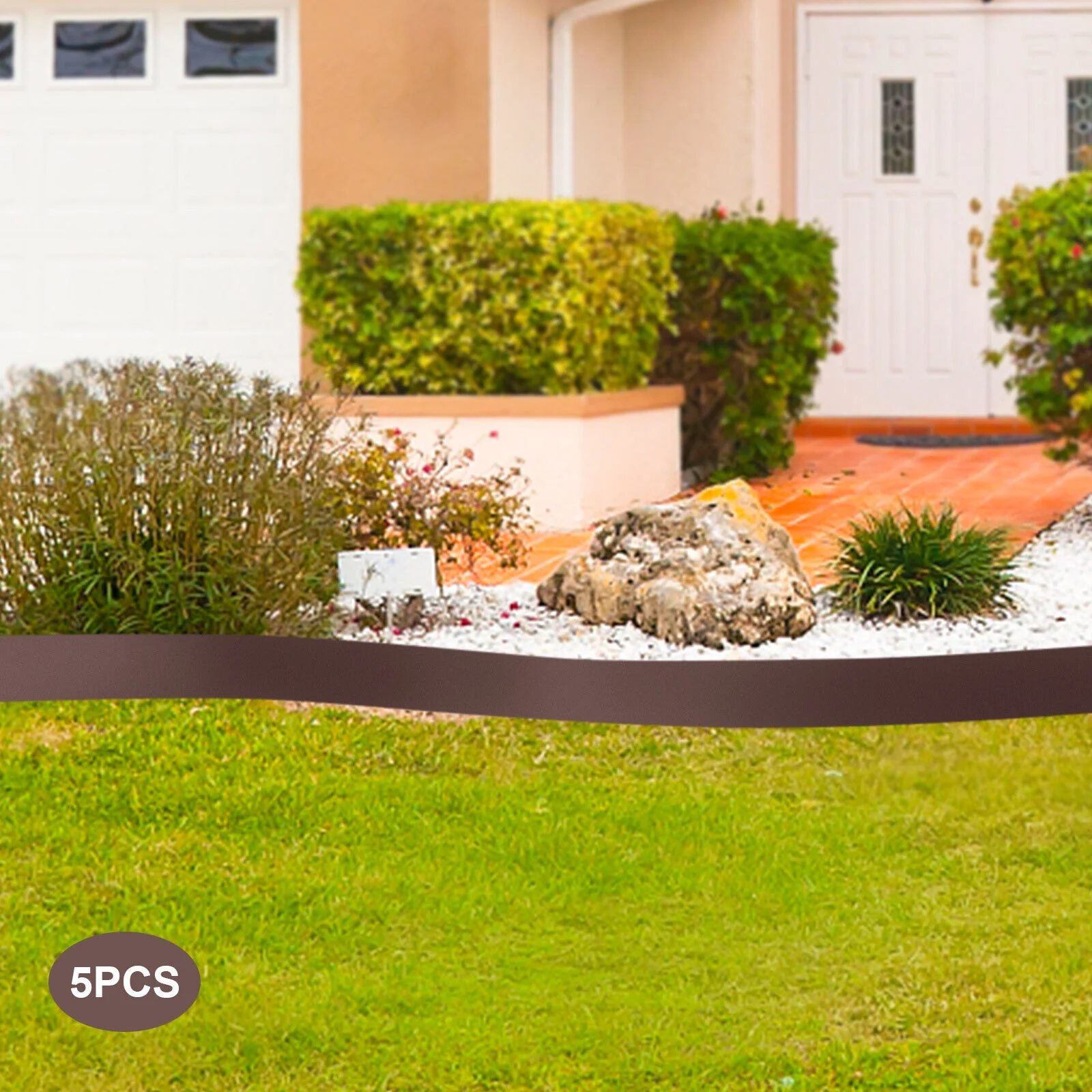 5PCS Steel Lawn Edging Metal Landscape Edging 3/4/5"x39" Without Digging Easy - Curated Treasures Market