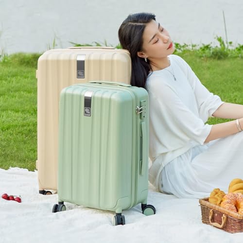 Hanke 29 Inch Luggage Suitcases With Spinner Wheels Lightweight PC hardside Rolling Suitcase With Travel Lock, Checked-Large 29-Inch(Blackish Green)