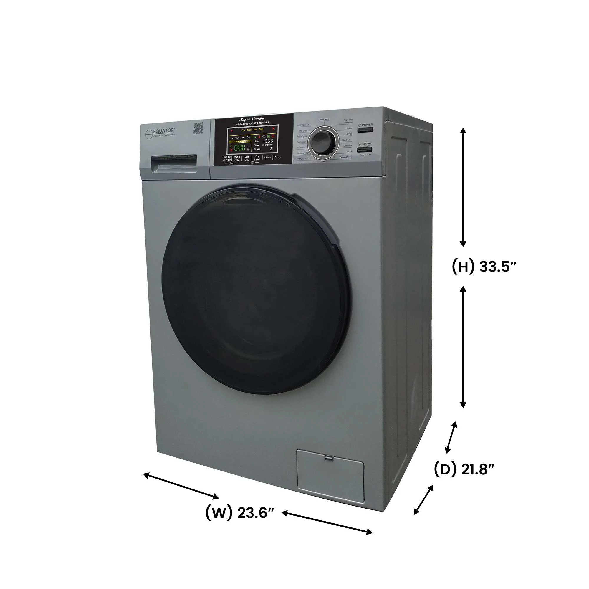Equator Fully Built-in All-in-One Combo Washer-Dryer Ventless 1.62 cf/15lbs 110V White