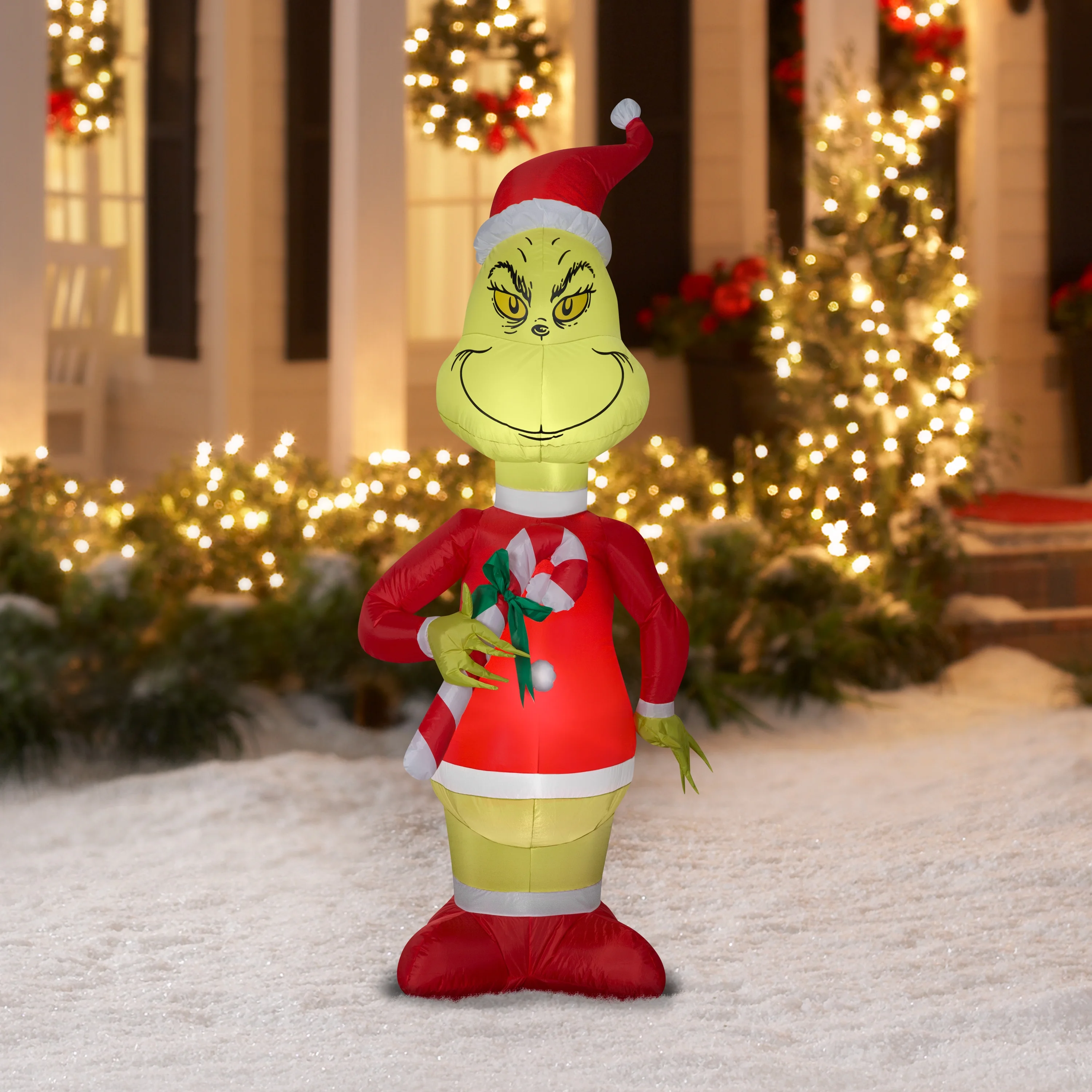Gemmy Industries Airblown Inflatable Grinch with Ornament, 11'