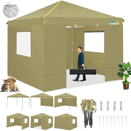 10x10 Pop Up Canopy Tent with 4 Sidewalls and Mesh Windows 2.0