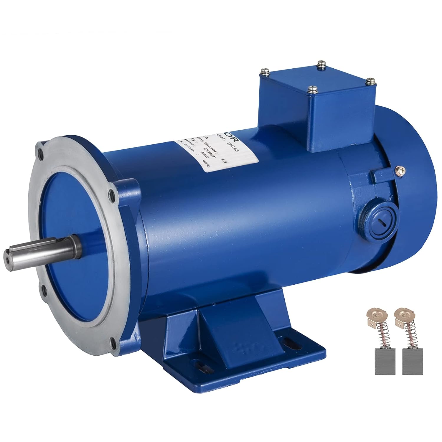 VEVOR 3/4HP 90V DC Motor 56C Frame Rated Speed 1750RPM TEFC Permanent Magnet DC Motor with Carbon Brushes