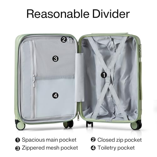Hanke 29 Inch Luggage Suitcases With Spinner Wheels Lightweight PC hardside Rolling Suitcase With Travel Lock, Checked-Large 29-Inch(Blackish Green)