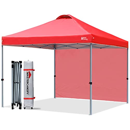MASTERCANOPY Durable Pop-up Canopy Tent with 1 Sidewall (10'x10',White)