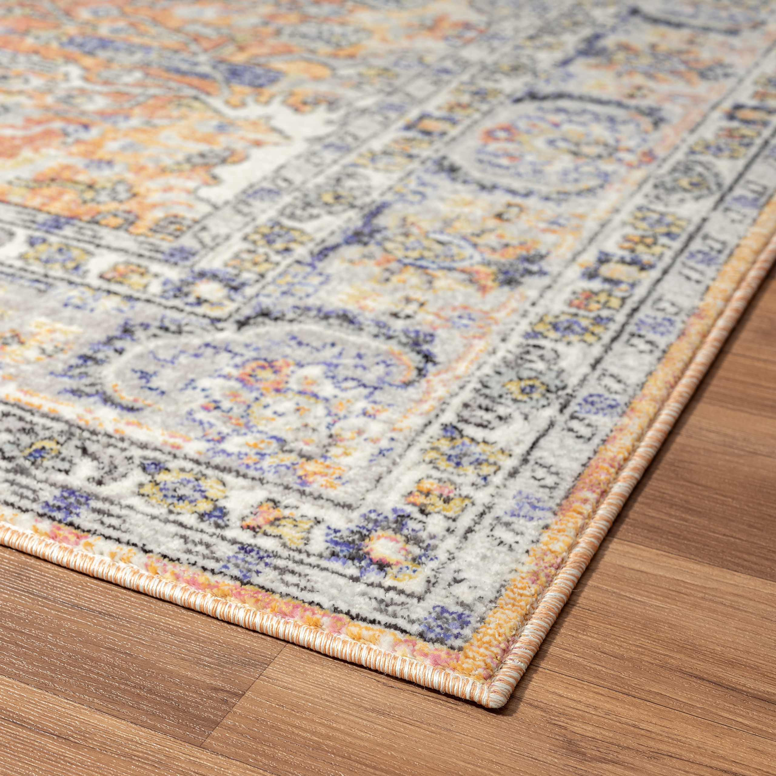 Luxe Weavers Bohemian Non-Shedding Floral Oriental Area Rug 8x10 Orange