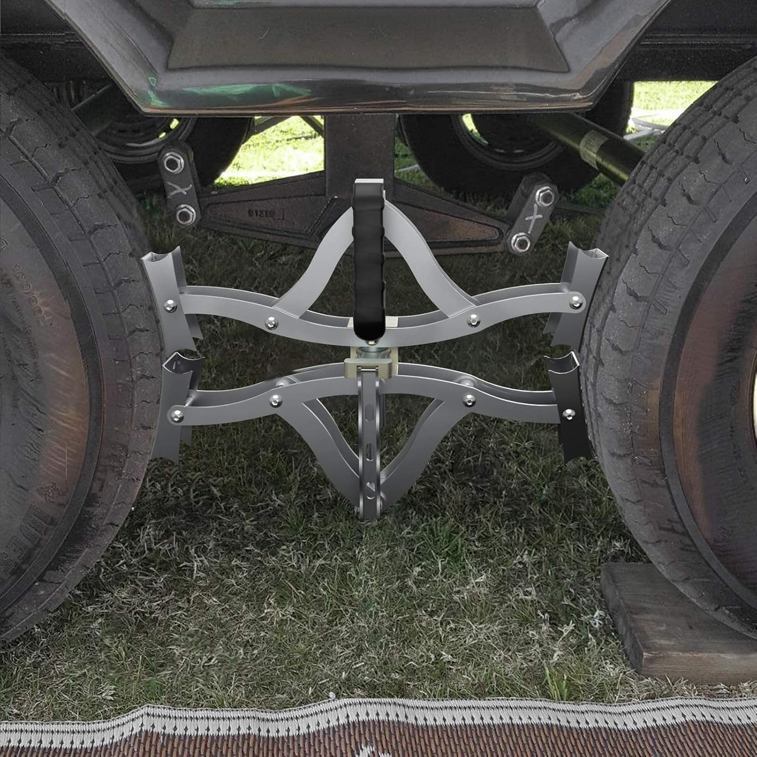 MAHLER GATES X-Shape Wheel Chocks Stabilizer,2 Sets 8'' to 17''[Extended] RV Tire Stabilizers Locked Chocks for Campers Travel Trailers Trucks