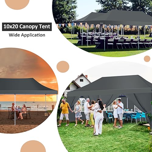 10x10 Pop Up Canopy Tent with 4 Sidewalls and Mesh Windows 2.0