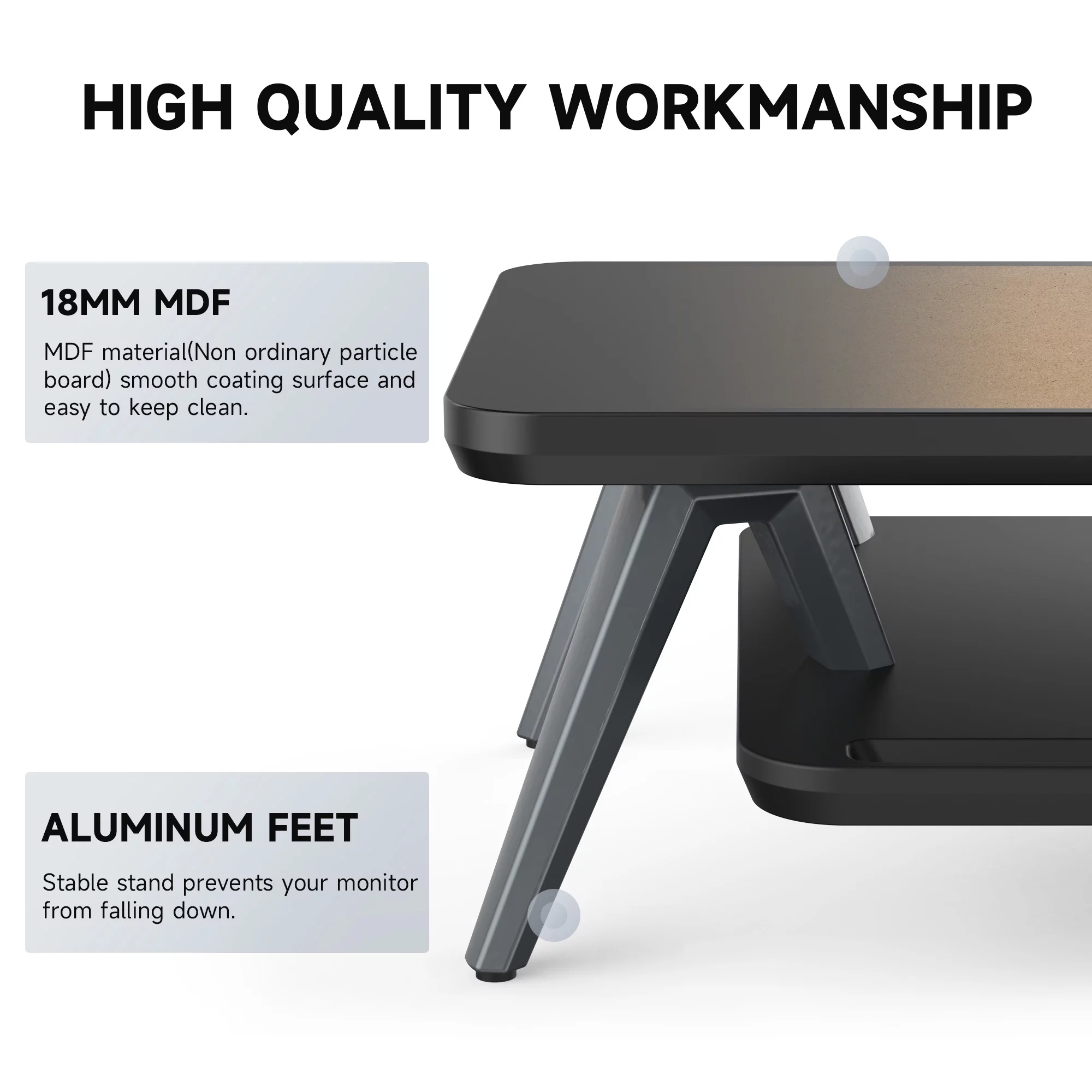 Fenge Dual Monitor Stand Riser for 2 Monitors, 42.5 Inch Desk Shelf with Storage Organizer - Radiant Selections