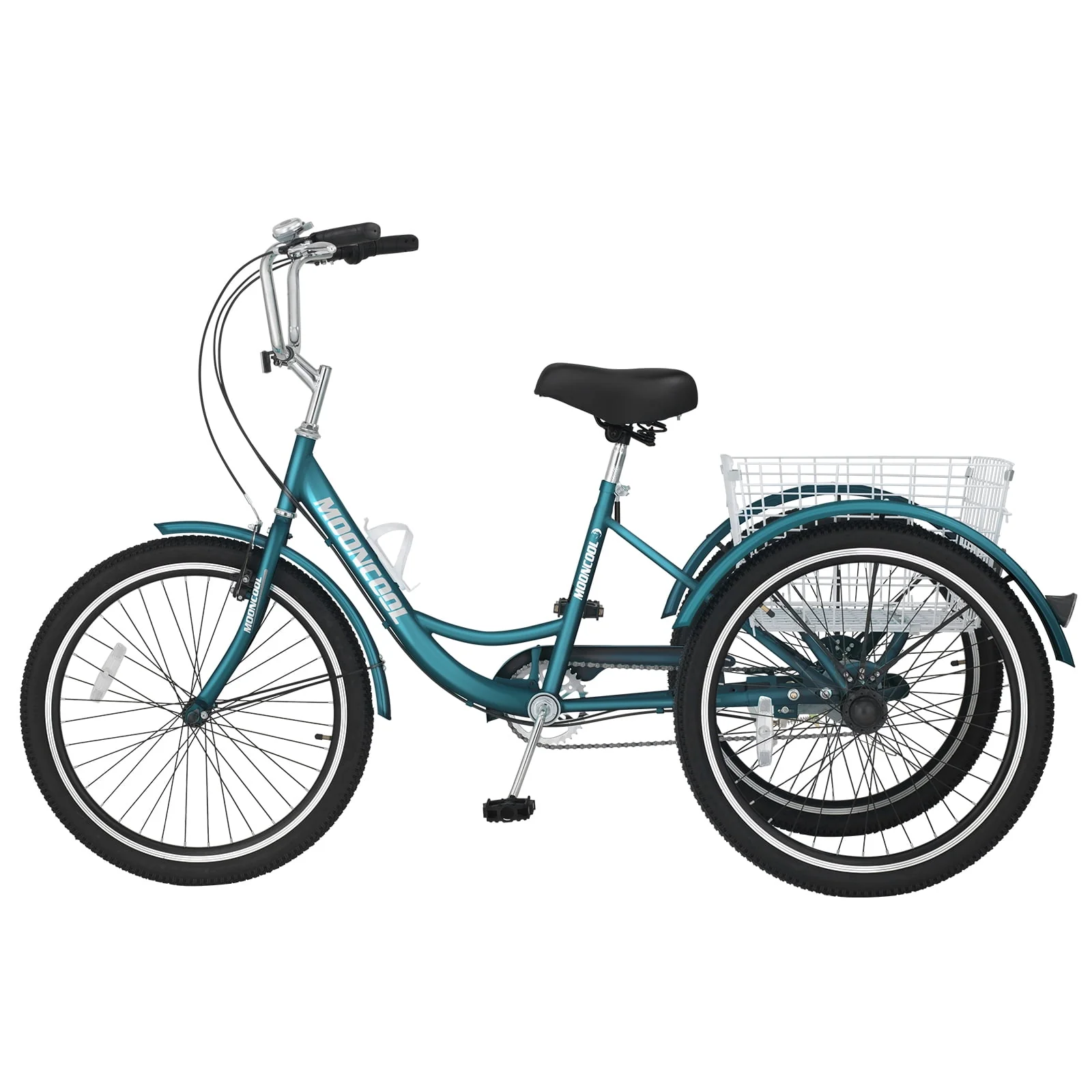 Lilypelle Adult Tricycles Single Speed 24 Inch Three Wheel Bike Cruiser Trike with Low-Step Through Frame/Large Basket for Men, Women, Seniors