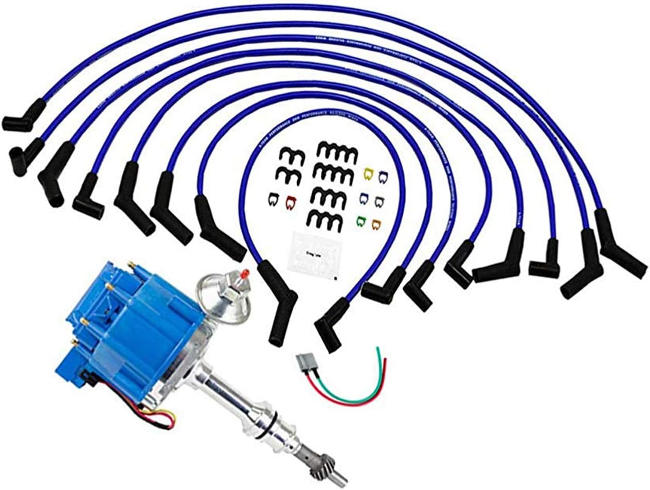 A-Team Performance - 65K Coil Complete HEI Distributor, Spark Plug Wires, and Pigtail Harness 3 in 1 Kit —