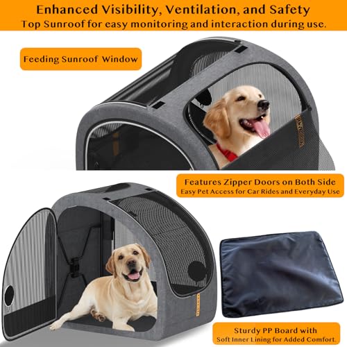 PAWZIDEA Dog Stroller for Large Dogs, Pet Stroller with Detachable Carrier for Portable Dog Crate for Car Seat, Foldable Dogs Jogger Strollers