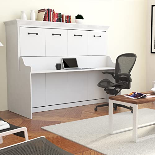 Adonis Full Murphy Bed with Desk - Horizontal Murphy Bed | Engineered and Solid Wood Construction
