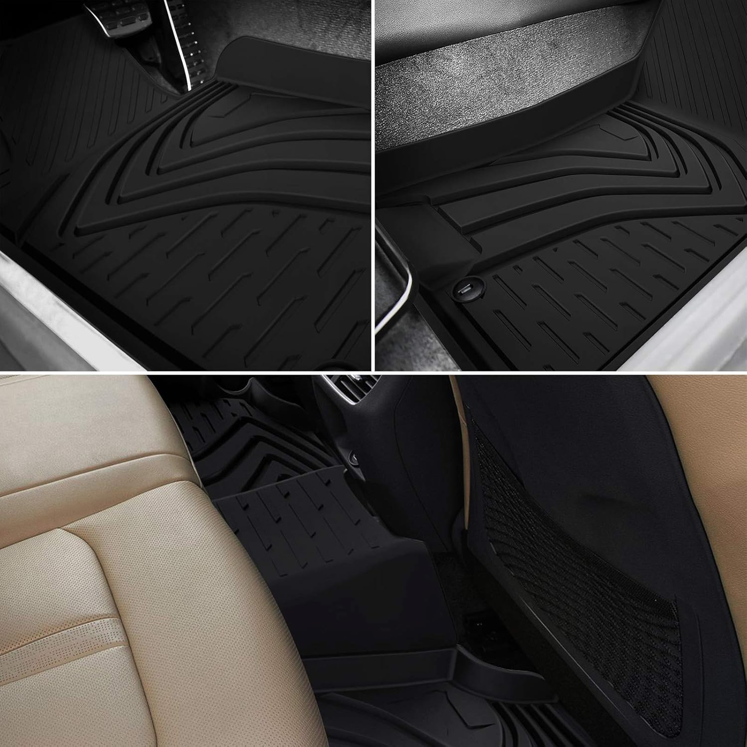 KUST Floor Mats for KIA K5 2021 2022 (Only FWD Models)/2020 2021 2022 Hyundai Sonata Accessories All Weather Car Mats Heavy Duty Rubber Custom Fit