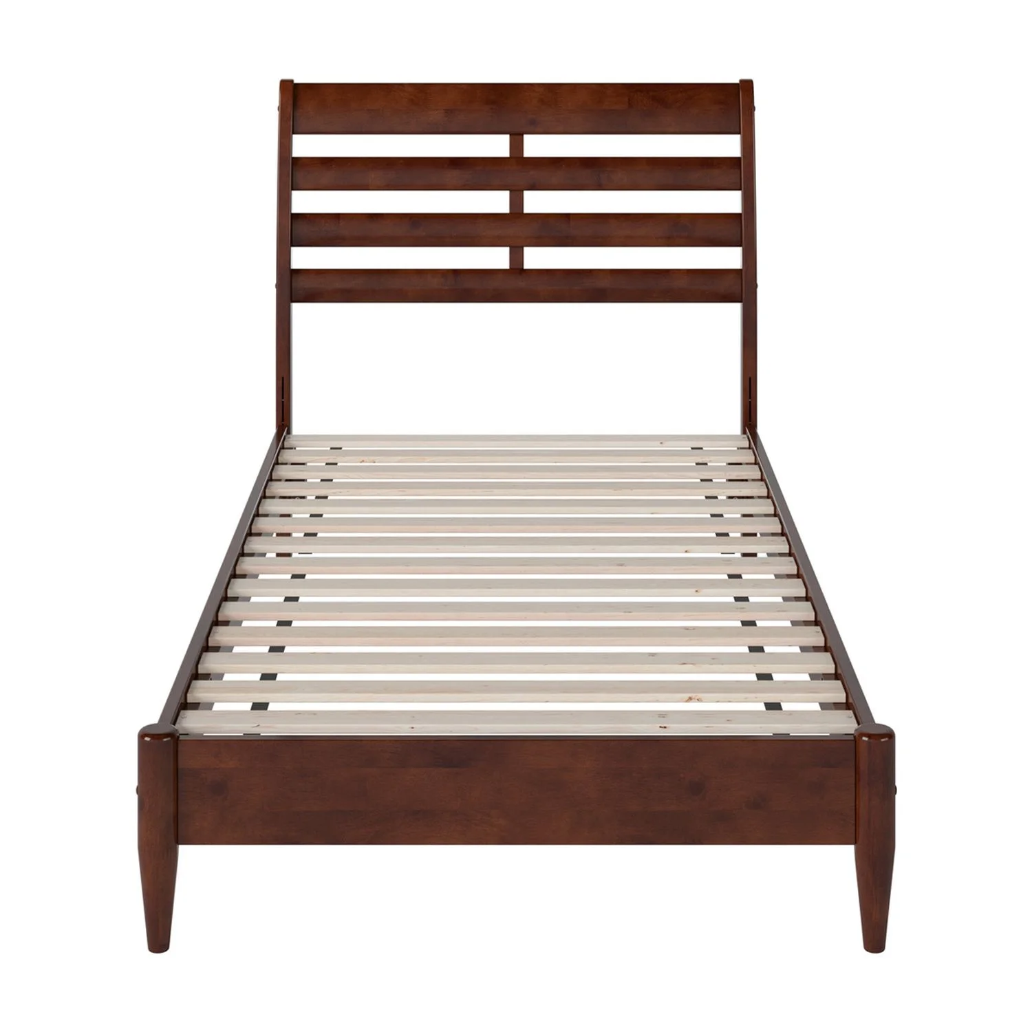 Savannah Twin Wood Low Profile Platform Bed in Walnut