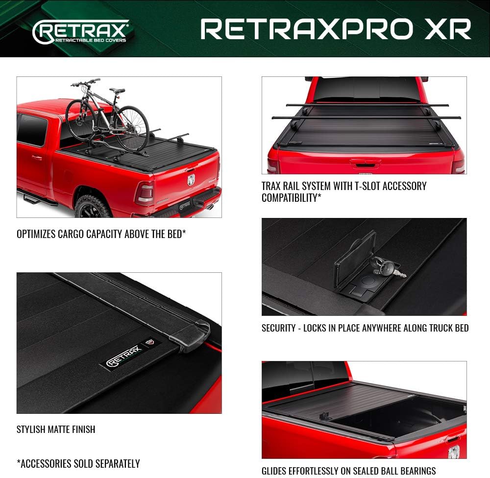 RetraxPRO XR Retractable Truck Bed Tonneau Cover | T-80373 | Fits 2015 - 2020 Ford F-150 Super Crew & Super Cab 5' 7 Bed (67.1)