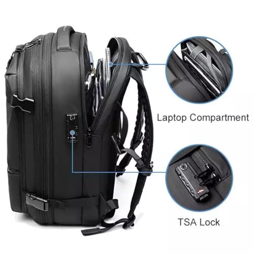 Vacpack Backpack, 60L Expandable Backpack with Vacuum Compression, Waterproof And Anti-Theft Large Capacity Travel Backpack