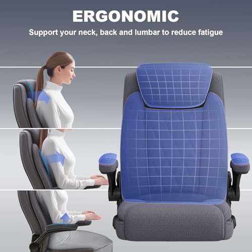 ralex-chair Big and Tall Fabric Office Chair -500 lb Heavy Duty Office Chair for Big Man, High Back Executive Office Desk Chair with 120&deg