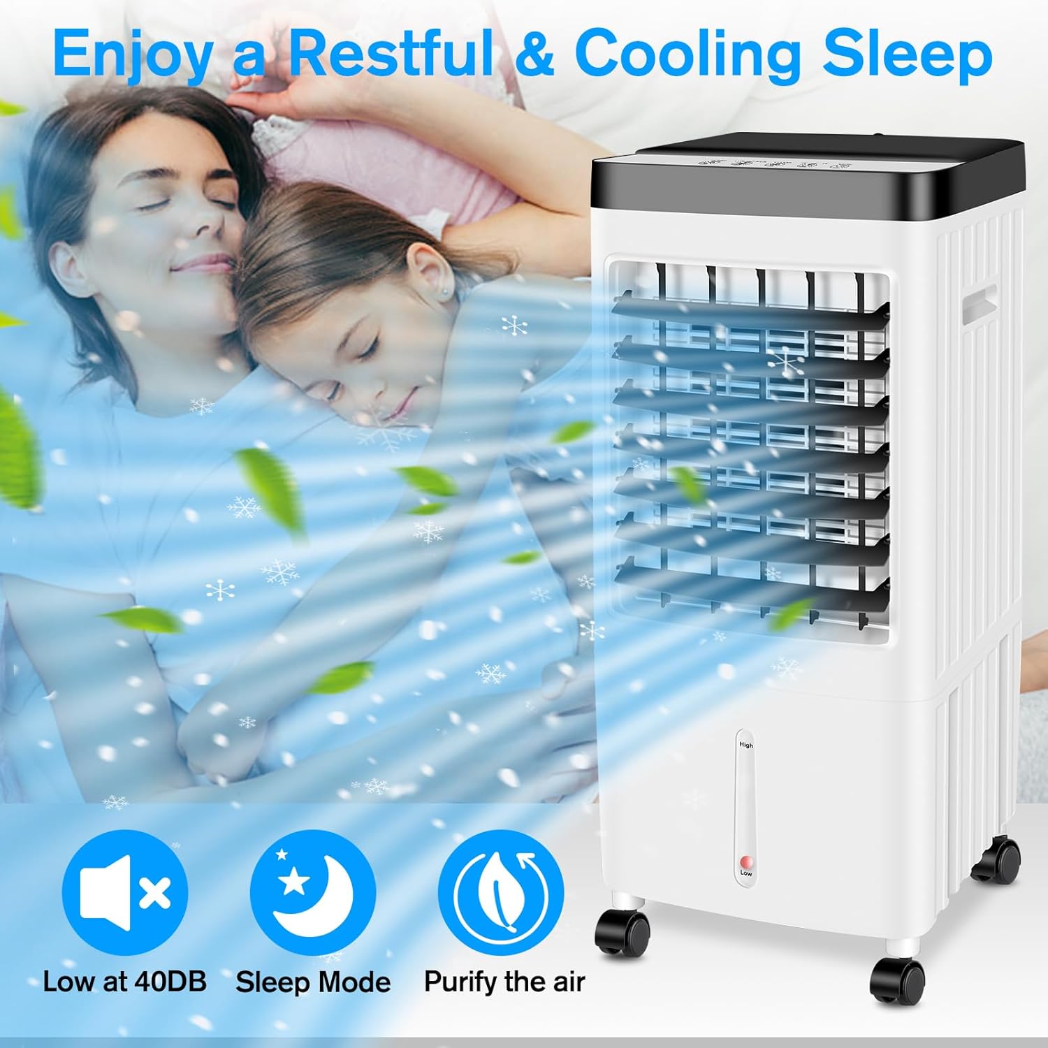 Portable Air Conditioners Windowless,2024 Upgraded Room Air Conditioners,3 IN 1 Swamp Cooler,Ac Unit with 3 Gal Water Tank,Timer,3 Speeds