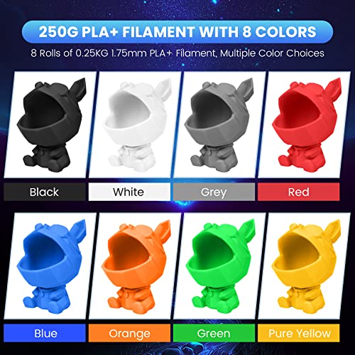 SUNLU 3D Printer Filament Bundle, PLA Plus Filament 10KG 1.75mm, Neatly Wound Filament for Most 3D Printer, 10 Colors, 1kg Spool