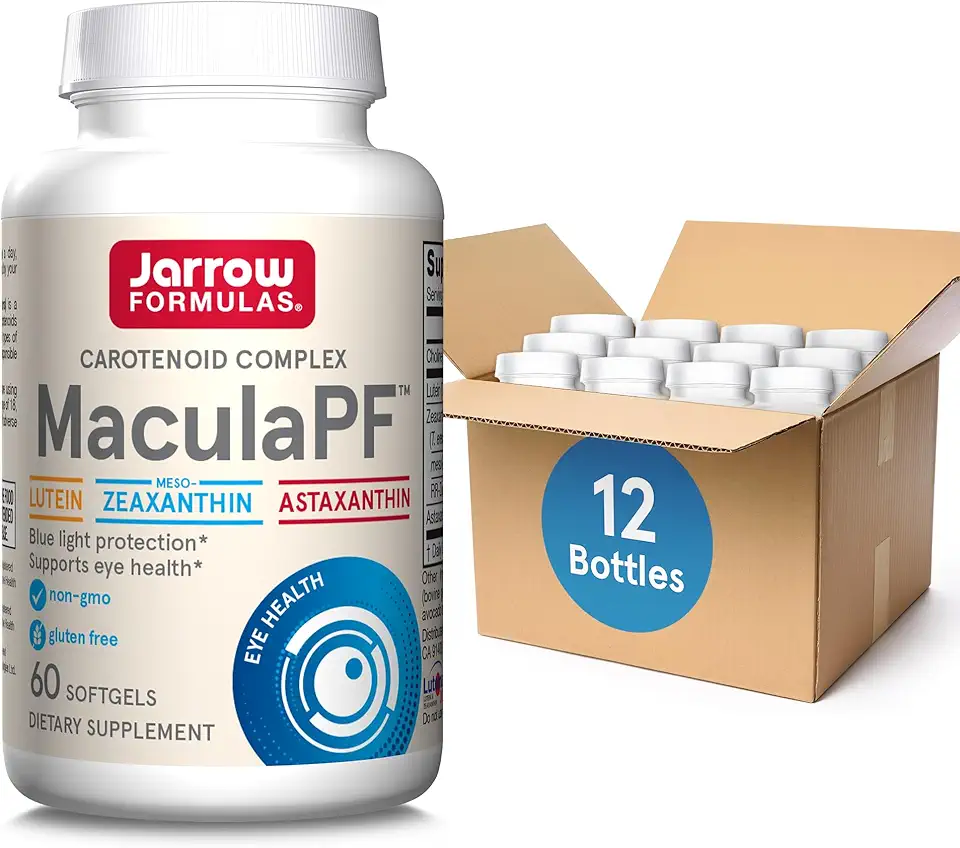Jarrow Formulas MaculaPF Softgels - 60 Count - Eye Antioxidant Supplement - Eye Supplement for Vision - Eye Health Supplements for Adults - Non-GMO