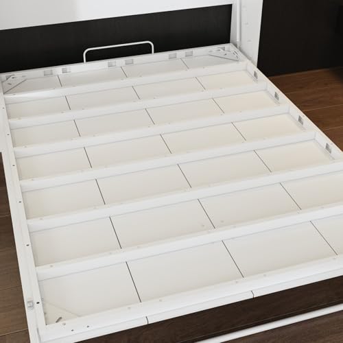 FAMAPY Twin Murphy Bed with Built-in Charging Station, Space-Saving Murphy Bed Chest Twin with Drawer, Foldable