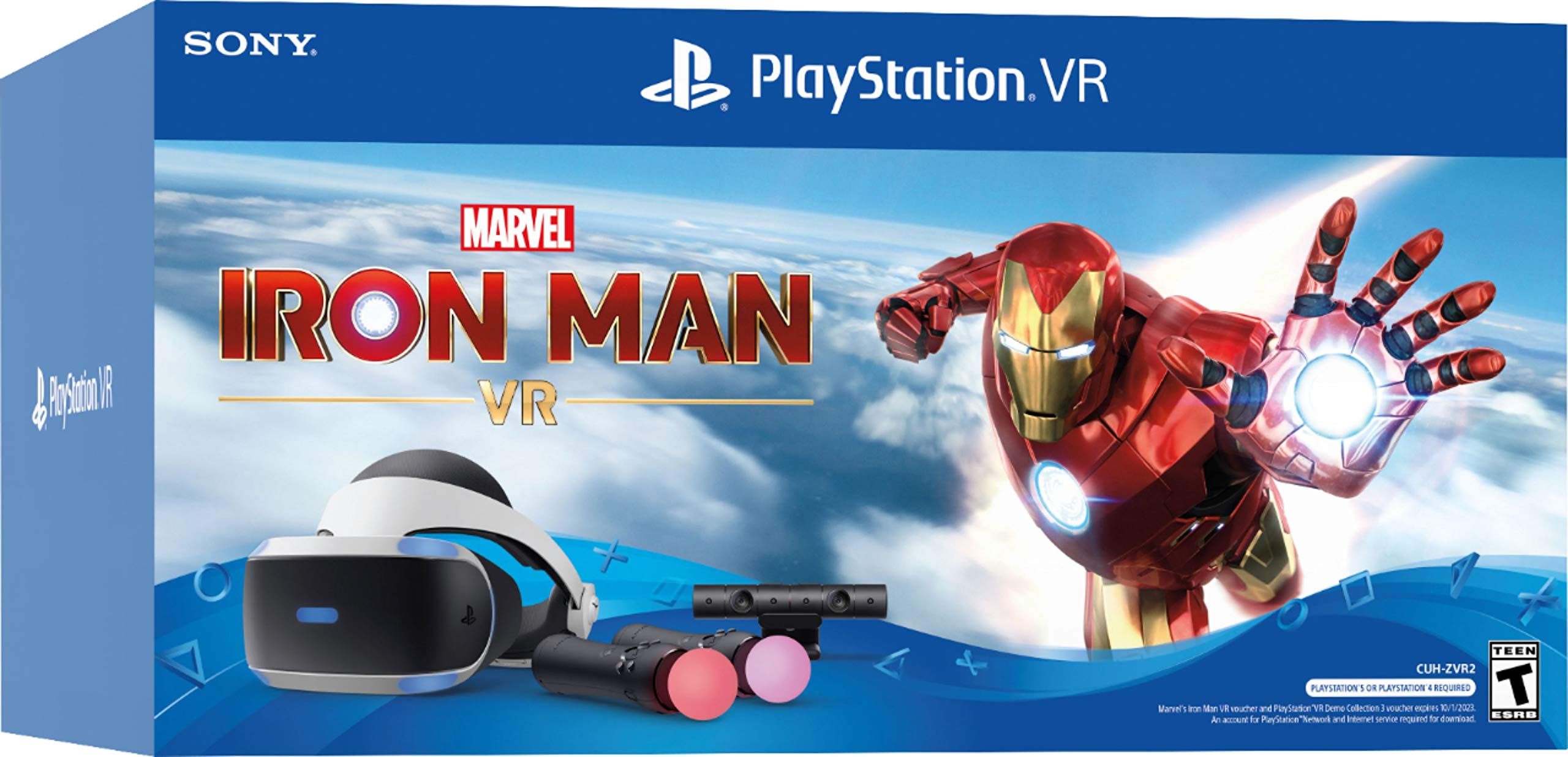 Newest Playstation VR Iron Man, Compatible with PS4 & PS5: VR Headset, Camera, Move Motion Controllers