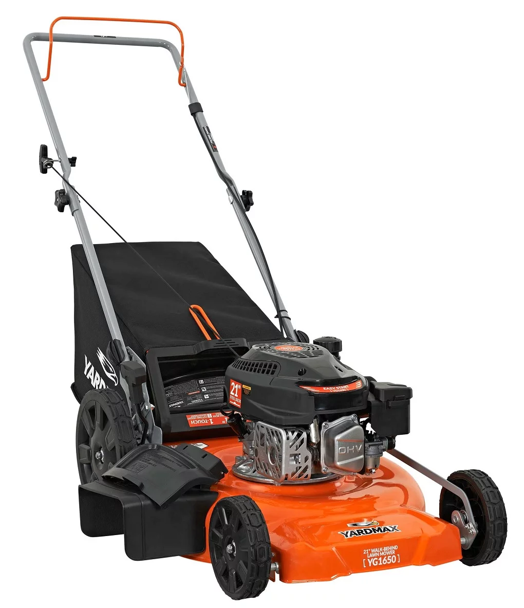 YARDMAX 21 in. 170cc 3-in-1 Gas Walk Behind Push Lawn Mower with High Rear Wheels