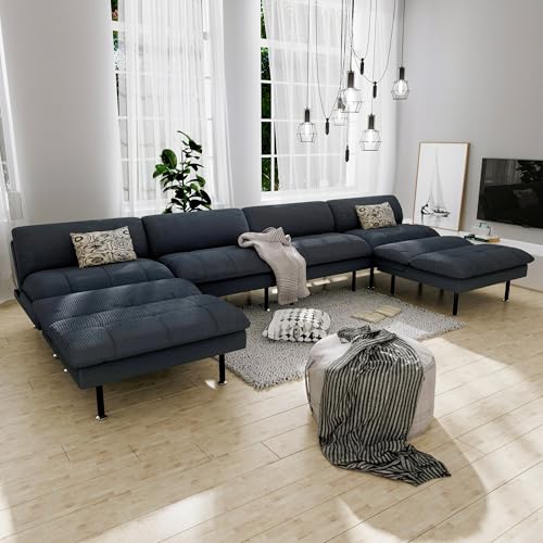 70" Futon Sofa Bed, 4 in 1 Multi-Function Couch Sleeper with Adjustable Backrest, Modern Convertible Futon, Recliner Small Loveseat for Living Room