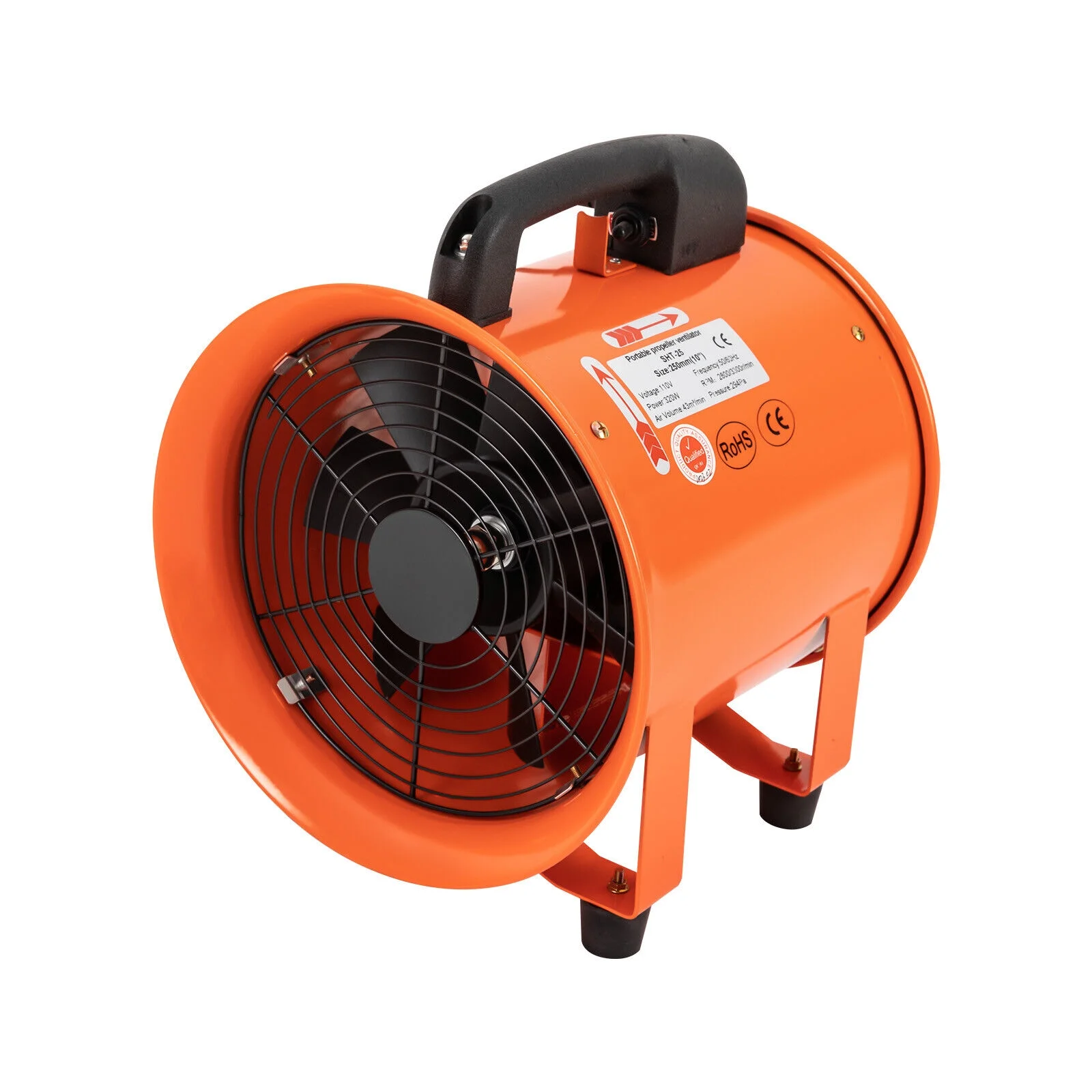 ZhdnBhnos 10 Inch Industrial Exhaust Fan Paint Booth Utility Blower Portable Ventilation Fan, Fume Extractor with 32.8ft Duct Hose